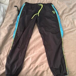 Men's Black and Blue Joggers with Neon Accents